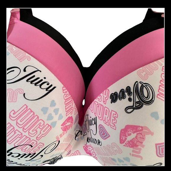 NWT Juicy Couture Multicolor Logo Bra 42D sexy lingerie mean girl vibes cozyglam - Picture 2 of 4